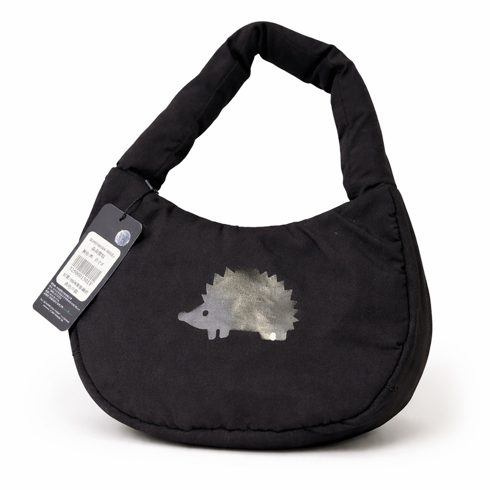 NWT Scandinavian Forest Puffy "Cloud" Hobo Bag - Black Hedgehog Mini Bag